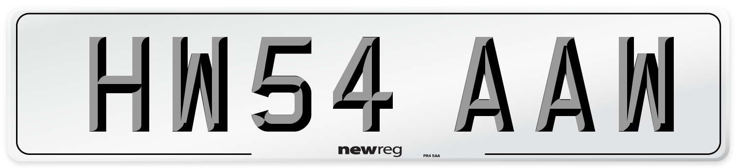 HW54 AAW Number Plate from New Reg